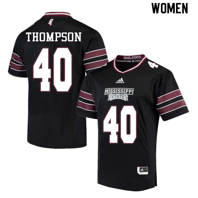 Women #40 Erroll Thompson Mississippi State Bulldogs College Football Jerseys Sale-Black - Click Image to Close